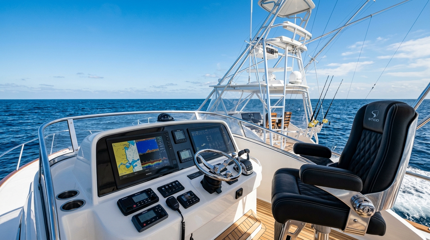 Helm and flybridge Helm and flybridge
