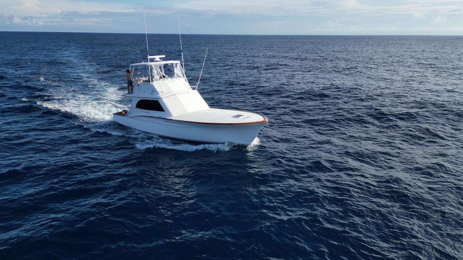 Sportfishing charter boat trolling the Pacific off Costa Rica